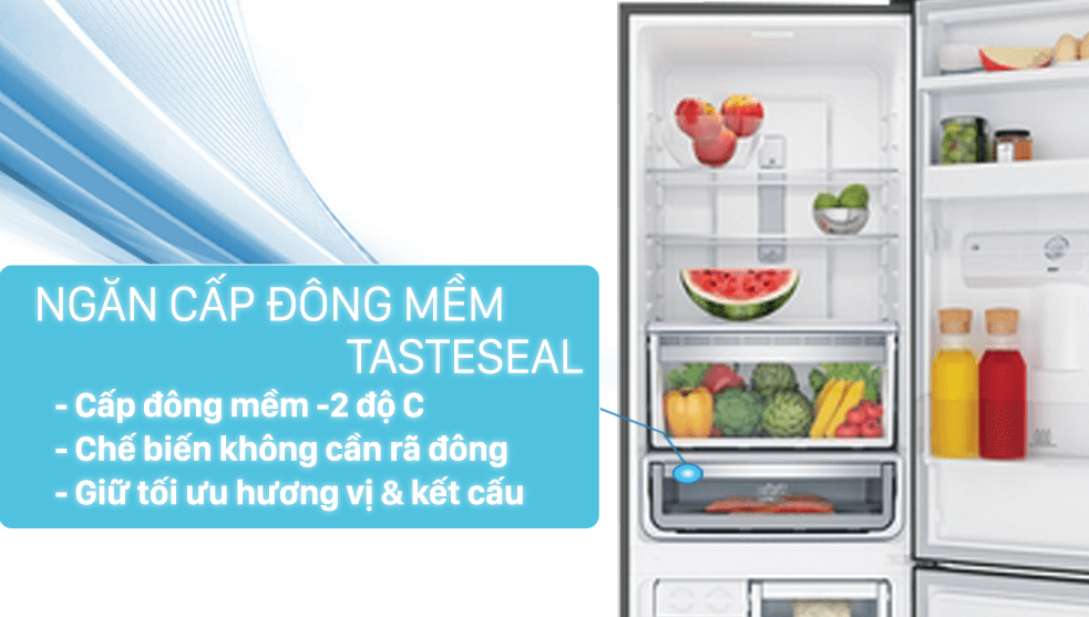 6. Ngăn đông mềm TasteSeal -2 độ C chế biến thực phẩm tiện ích trên tủ lạnh EBB3442K-H