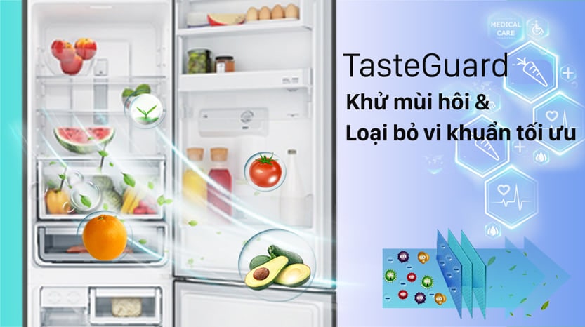 Tủ lạnh Electrolux khử mùi diệt khuẩn hiệu quả nhờ công nghệ TasteGuard