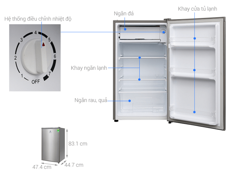 Hình ảnh tổng quát tủ lạnh mini Electrolux EUM0900SA