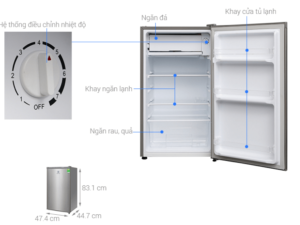 Hình ảnh tổng quát tủ lạnh mini Electrolux EUM0900SA