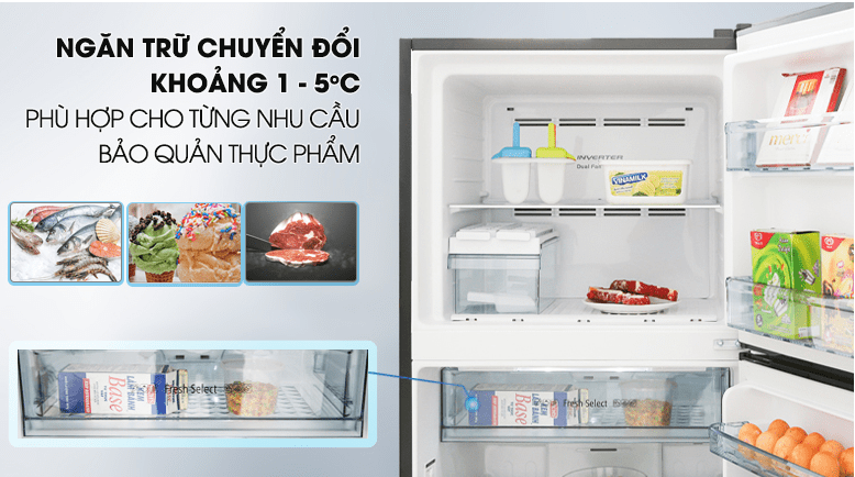 Tủ lạnh Hitachi inverter 489 lít R-FG560PGV8X (GBK) 9 R-FG560PGV8X (GBK) Ngăn trữ chuyển đổi trong khoảng 1 – 5 độ C tiện ích