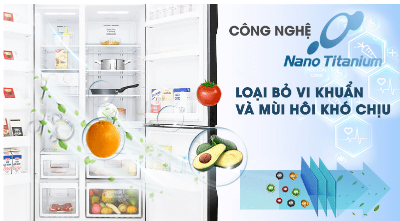 Tủ lạnh Hitachi 600 lít Inverter R-FM800PGV2 GBK 12 tủ lạnh Hitachi Inverter 600 lít R-FM800PGV2 GBK Công nghệ màng lọc Nano Titanium kháng khuẩn khử mùi hiệu quả