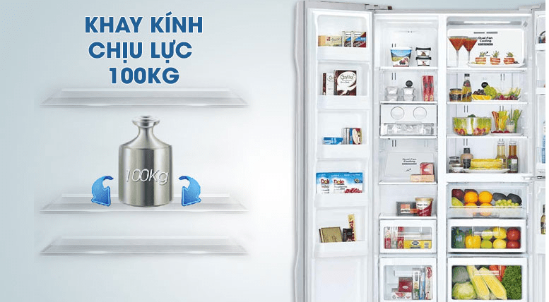 Tủ lạnh Hitachi 600 lít Inverter R-FM800PGV2 GBK 13 8. Tủ lạnh Hitachi Inverter R-FM800PGV2 GBK có khay chứa chịu lực bền bỉ, an toàn