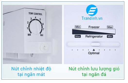 Tại sao tủ lạnh không đông đá? Nguyên nhân và cách khắc phục 5 Nút chỉnh nhiệt độ hoặc nút chỉnh lưu lượng gió bị sai vị trí