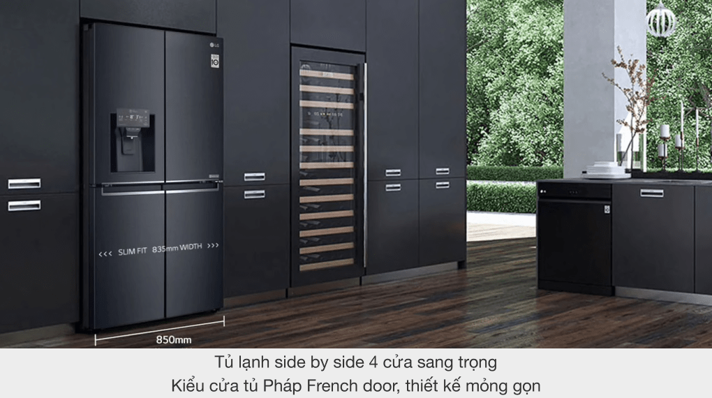 2. Thiết kế tủ lạnh LG Side by side GR-D22MB 4 cửa sang trọng, đẳng cấp