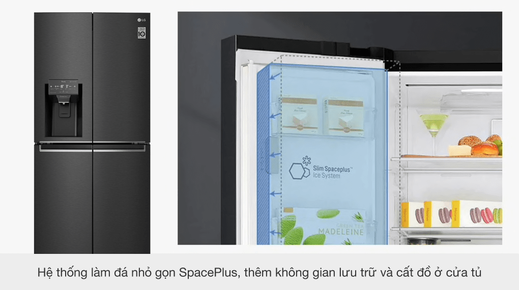 8. Hệ thống làm đá nhỏ gọn SpacePlus, không cần ống dẫn nối với đường cấp nước