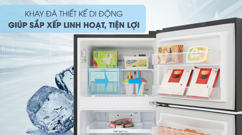 Tủ lạnh LG Inverter 209 lít GN-M208BL 10 Khay đá di động có thể tháo lắp thuận tiện