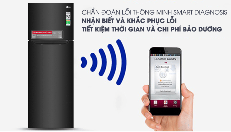 Tủ lạnh LG Inverter 209 lít GN-M208BL 12 Tính năng Smart Diagnosis chẩn đoán lỗi thông minh