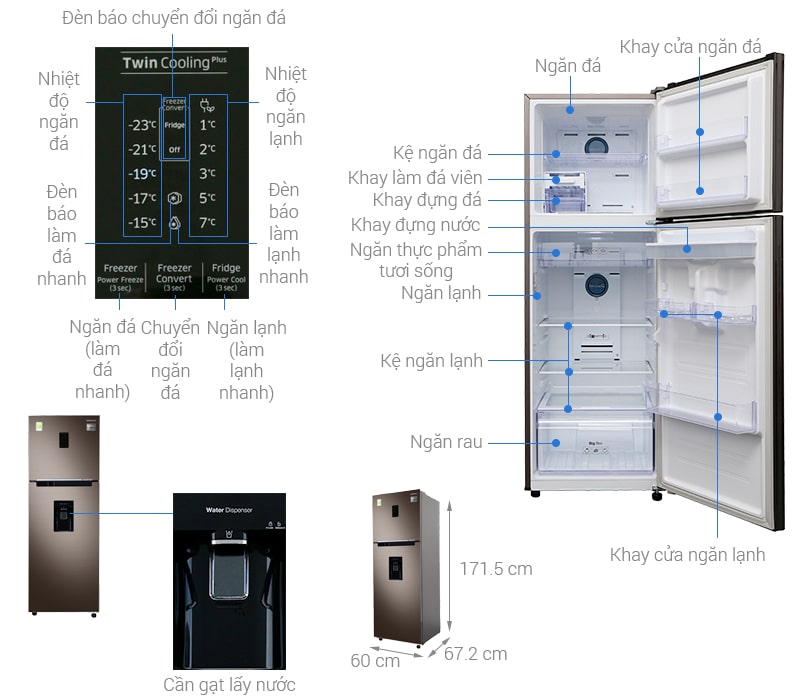 8. Tủ lạnh Samsung Inverter 319 lít RT32K5930DX/SV 