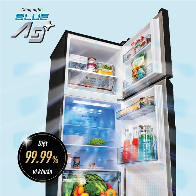 4. Khử mùi kháng khuẩn tối ưu nhờ công nghệ Blue Ag+