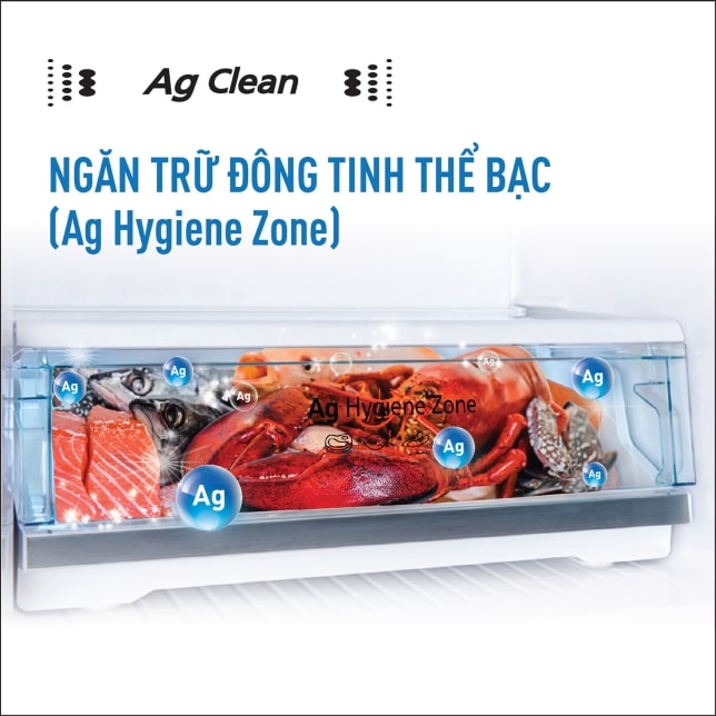 5. Ngăn trữ đông tinh thể bạc HYGIENCE ZONE không lẫn mùi thực phẩm vào nhau
