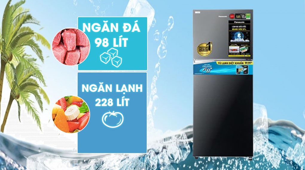 Tủ lạnh Panasonic NR-TL351VGMV inverter 326 Lít 5 1. Tủ lạnh Panasonic NR-TL351VGMV phù hợp cho gia đình từ 3 – 4 thành viên