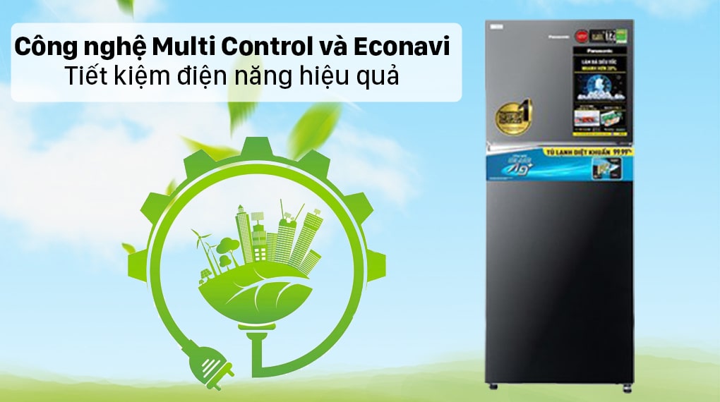 Tủ lạnh Panasonic NR-TL351VGMV inverter 326 Lít 7 3. Công nghệ Multi Control kết hợp cảm biến Econavi nâng cao hiệu quả tiết kiệm điện