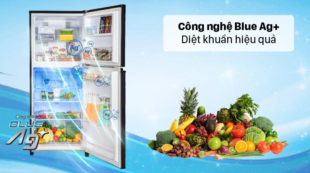 Tủ lạnh Panasonic NR-TL351VGMV inverter 326 Lít 8 4. Công nghệ Blue Ag+ giúp diệt khuẩn hiệu quả đến 99,9%