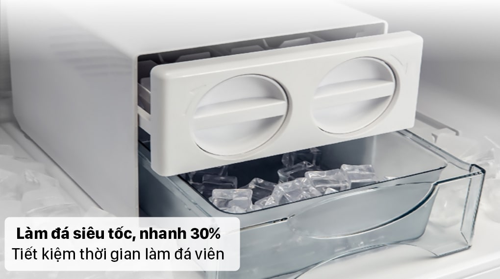 Tủ lạnh Panasonic NR-TL351VGMV inverter 326 Lít 11 5. Làm đá siêu tốc, nhanh hơn 30% trên tủ lạnh 2 cánh Panasonic NR TL351VGMV