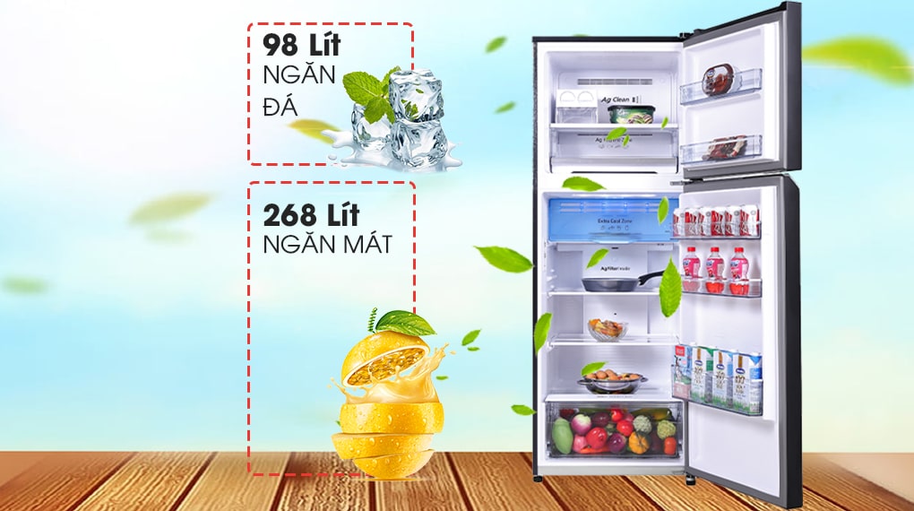 Tủ lạnh Panasonic NR-TL381VGMV inverter 366 Lít 18 12. Tủ lạnh ngăn đá trên Panasonic NR-TL381VGMV phù hợp gia đình từ 3 – 4 người