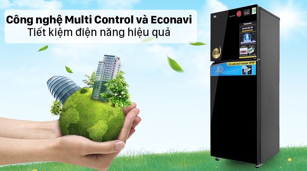 Tủ lạnh Panasonic NR-TL381VGMV inverter 366 Lít 7 3. Công nghệ Multi Control và cảm biến Econavi nâng cao hiệu quả tiết kiệm điện