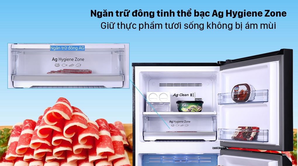 Tủ lạnh Panasonic NR-TL381VGMV inverter 366 Lít 11 5. Ngăn trữ đông Ag Hygiene Zone giữ thực phẩm không bị ám mùi