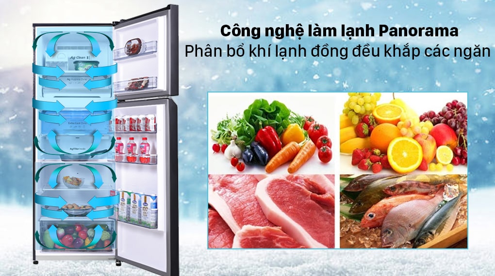 Tủ lạnh Panasonic NR-TL381VGMV inverter 366 Lít 12 6. Lan toả khí lạnh đồng đều khắp các ngăn trong tủ nhờ công nghệ Panorama