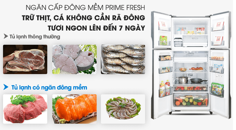 Ngăn cấp đông mềm Prime Fresh cho thực phẩm giữ nguyên dưỡng chất tươi ngon 7 ngày