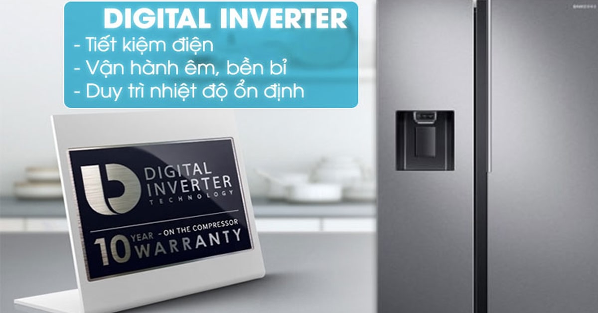 Tủ lạnh Samsung Inverter 276 lít RB27N4170BU/SV  9 Vận hành êm ái vẫn tiết kiệm điện năng vượt trội với công nghệ Digital Inverter