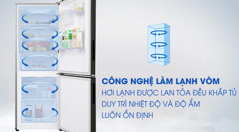 Tủ lạnh Samsung Inverter 276 lít RB27N4170BU/SV  6 Hơi lạnh lan tỏa đều và bao trùm mọi nơi với công nghệ làm lạnh dạng vòm