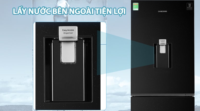 Tủ lạnh Samsung Inverter 276 lít RB27N4170BU/SV  11 Tủ lạnh Samsung RB27N4170BU/SV tránh thất thoát hơi lạnh với thiết kế lấy nước bên ngoài