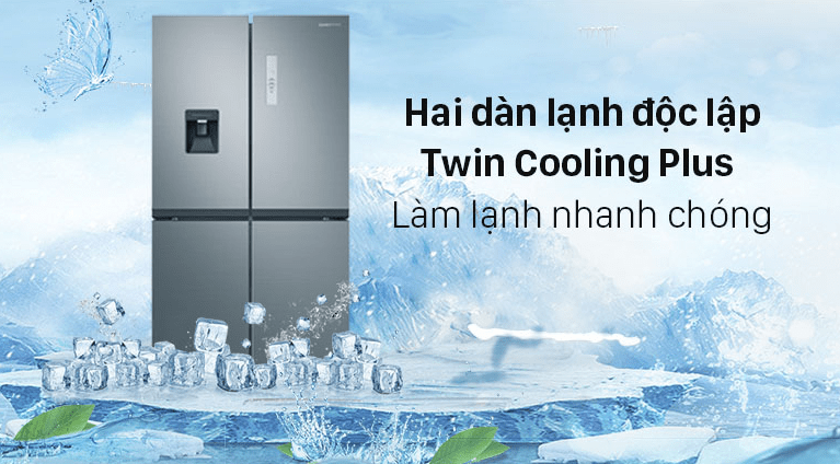 Tủ lạnh Samsung sử dụng 2 dàn lạnh độc lập Twin Cooling Plus nâng cao hiệu quả làm lạnh