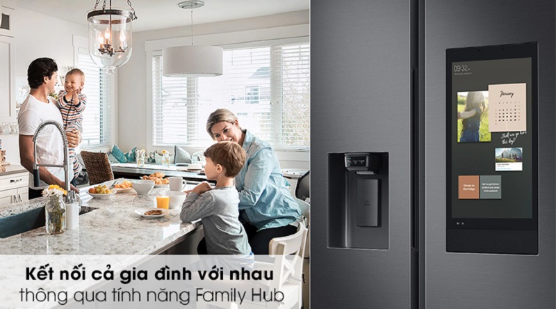 Kết nối cả gia đình với nhau thông qua màn hình trên tủ lạnh Family Hub