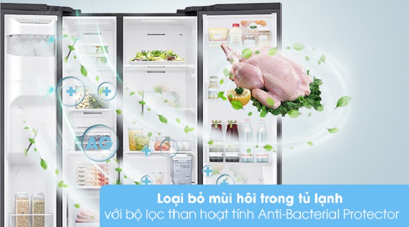 Loại bỏ mùi hôi trong tủ lạnh với bộ lọc than hoạt tính Anti-Bacterial Protector