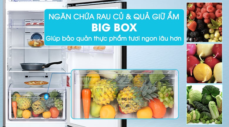 Tủ lạnh Samsung Inverter 299 lít RT29K5532BY/SV 9 Tủ lạnh Samsung RT29K5532BY/SV có dung tích chưa rau củ nhiều hơn bằng ngăn rau quả giữ ẩm Big box