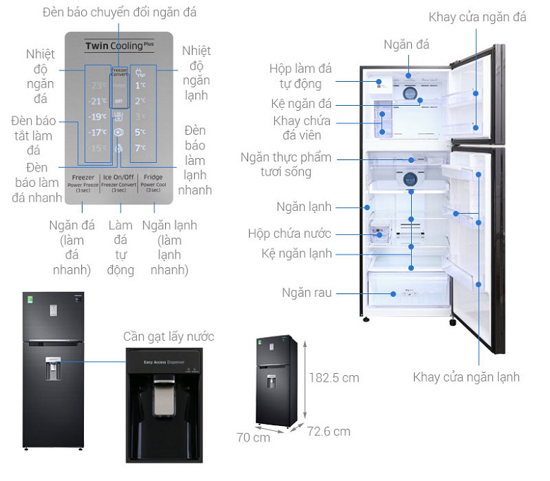 Tủ lạnh Samsung Inverter 451 lít RT46K6885BS/SV 8 Thông số kỹ thuật chi tiết Tủ lạnh Samsung Inverter 451 lít RT46K6885BS/SV