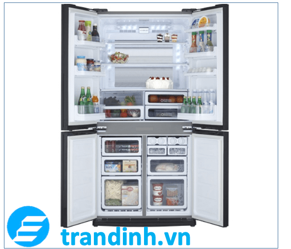Tủ lạnh Sharp 4 cánh dung tích lớn, thiết kế hiện đại