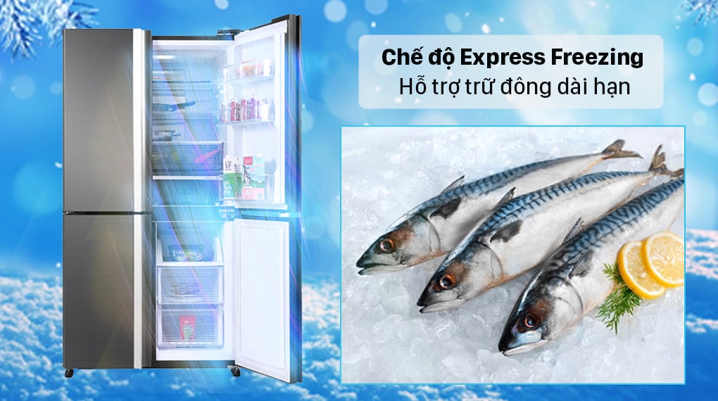 Bảo quản thực phẩm đông đá tuyệt đối với chế độ Express Freezing 