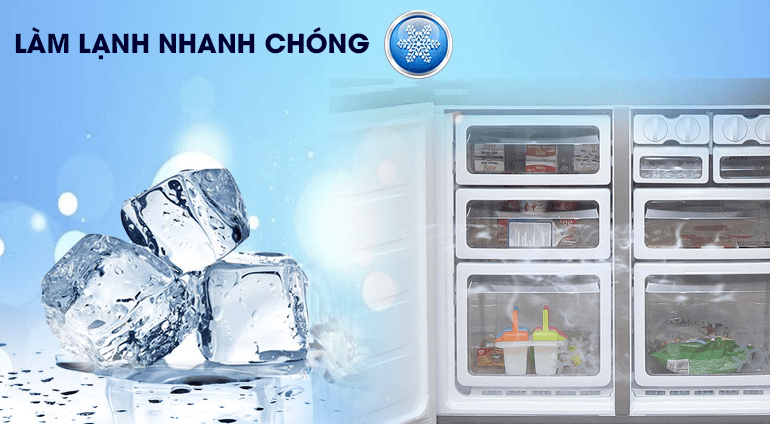 6. Làm lạnh thực phẩm nhanh chóng trên tủ lạnh Sharp inverter SJ FX640V SL