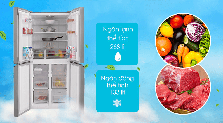Tủ lạnh Sharp Inverter SJ-FXP480V-SL phù hợp cho gia đình 4-5 người