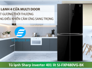 Tủ lạnh Sharp Inverter 401 lít SJ-FXP480VG-BK có thiết kế đẳng cấp