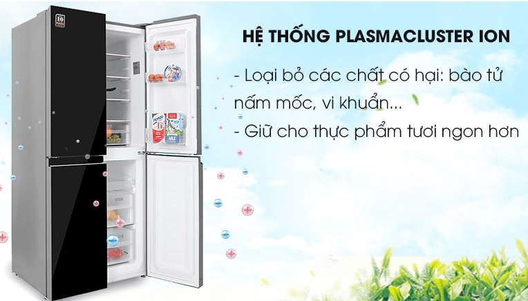Công nghệ Plasmacluster ion giúp diệt khuẩn, khử mùi hiệu quả trên tủ lạnh Sharp FXP600VG-MR