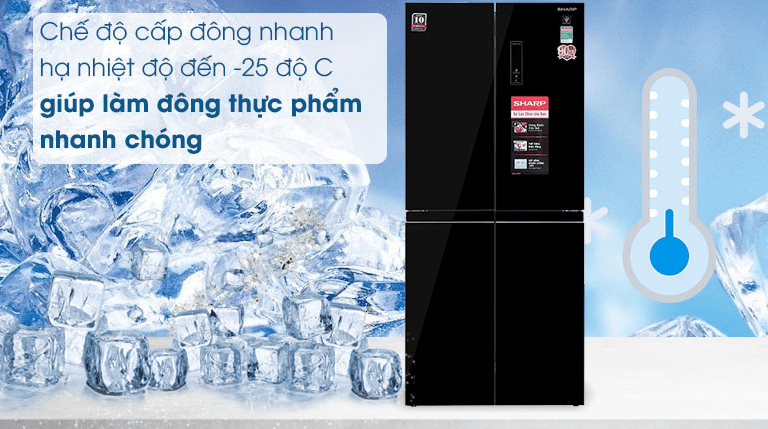 FXP600VG-MR Tủ lạnh Sharp làm đông thực phẩm hoàn hảo với chế độ cấp đông nhanh