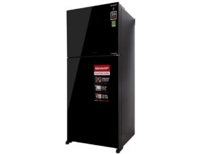 1. Tủ lạnh Sharp SJ-XP660PG-BK 600 lít 2 cửa Inverter có thiết kế ngăn đá trên mặt gương, màu bạc sang trọng