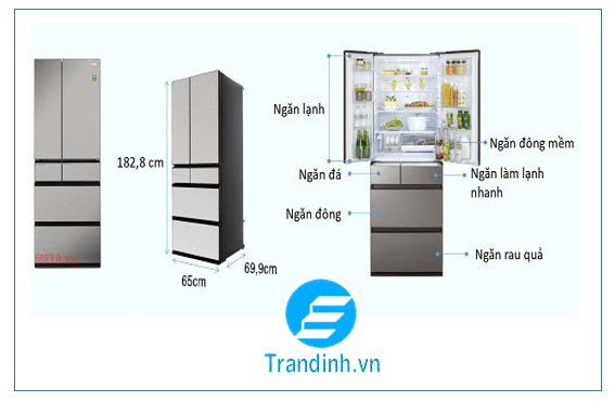 kích thước Tủ lạnh side by side