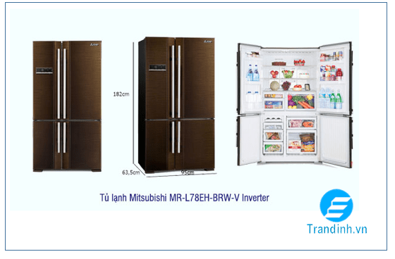 Tủ lạnh 4 cánh Mitsubishi MR-L78EH-BRW-V Inverter