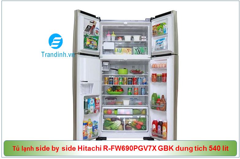 Tủ lạnh side by side Hitachi R-FW690PGV7X GBK dung tích 540 lít