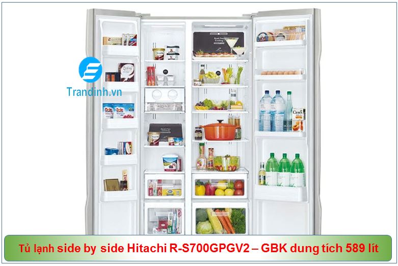 Tủ lạnh side by side Inverter Hitachi R-S700GPGV2 – GBK dung tích 589 lít