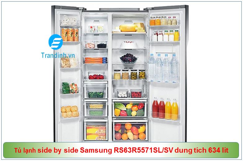 Tủ lạnh side by side Samsung RS63R5571SL/SV dung tích 634 lít