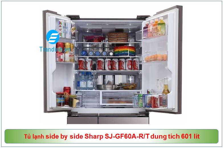 Tủ lạnh side by side Sharp SJ-GF60A-R/T dung tích 601 lít