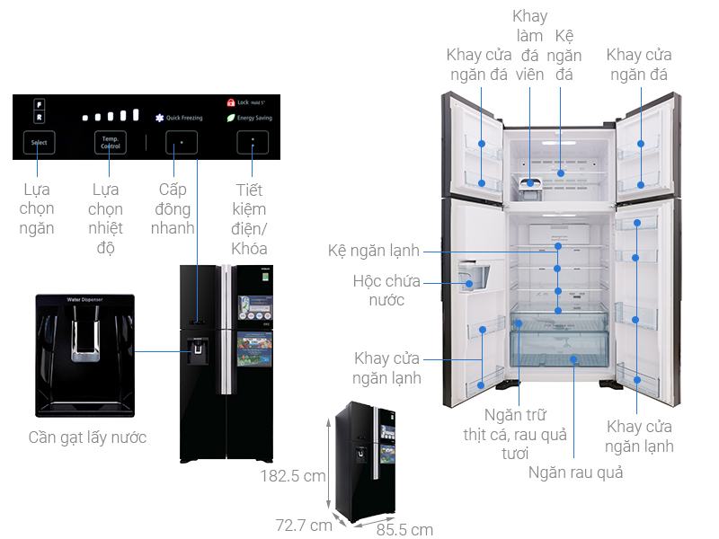 6. Tủ lạnh Hitachi R-FW690PGV7 GBK