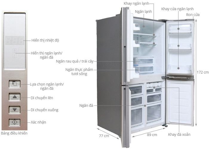 5. Tủ lạnh Inverter 600 lít Sharp SJ-FX630V-ST