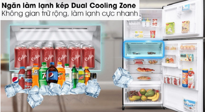 Ngăn lạnh kép Dual Cooling Zone làm lạnh nhanh chóng GR-AG41VPDZ XK1