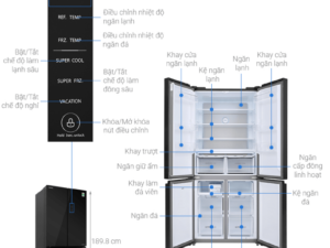 Phác hoạ tổng thể tủ lạnh Toshiba Inverter 511 lít GR-RF610WE-PGV(22)-XK 